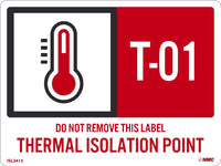 Thermal Isolation Point Labels Sequential Numbering 1-10
