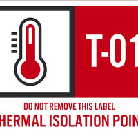 Thermal Isolation Point Labels Sequential Numbering 1-10