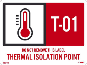 Thermal Isolation Point Labels Sequential Numbering 1-10