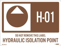 Hydraulic Isolation Point Labels Sequential Numbering 1-10
