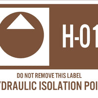 Hydraulic Isolation Point Labels Sequential Numbering 1-10