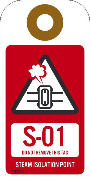 Steam Isolation Point Tags Sequential Numbering 1-10