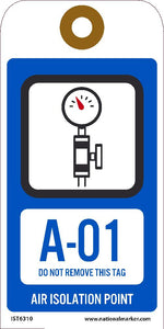 Air Isolation Point Tags Sequential Numbering 1-10