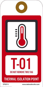 Thermal Isolation Point Tags Sequential Numbering 1-10