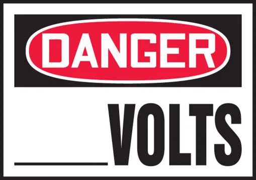 Safety Label, DANGER (Blank) VOLTS, 3.5