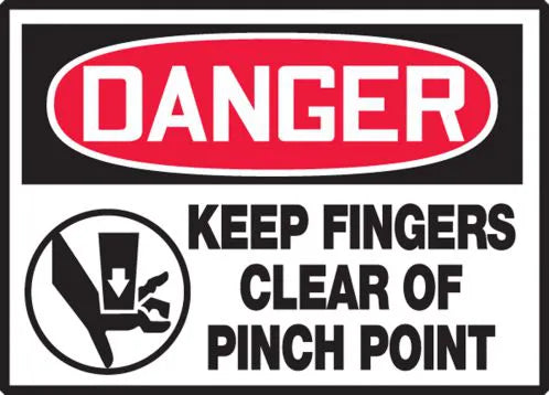Safety Label, DANGER KEEP FINGERS CLEAR OF PINCH POINT (Graphic), 3.5