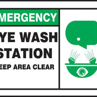 Emergency Eye Wash Station 3.5"x5" Adhesive Vinyl 5/Pack| LFSD904VSP