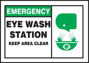 Emergency Eye Wash Station 3.5"x5" Adhesive Vinyl 5/Pack| LFSD904VSP