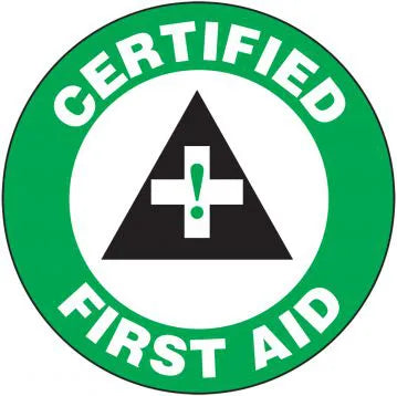 Certified First Aid Hard Hat Stickers 2.5