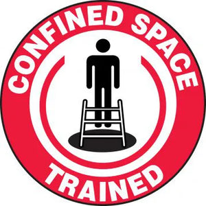 Confined Space Trained Hard Hat Stickers 2.5" Vinyl 10Pk | LHTL114