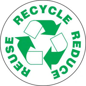 Recycle Reduce Reuse Hard Hat Stickers 2.5" Vinyl 10Pk | LHTL166