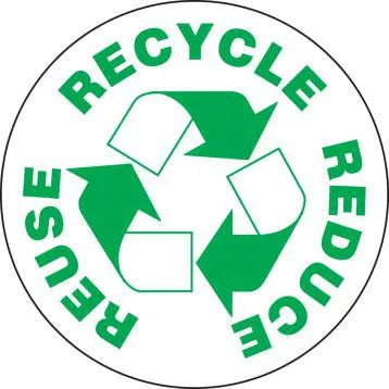 Recycle Reduce Reuse Hard Hat Stickers 2.5