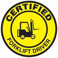 Certified Forklift Driver Hard Hat Stickers 2.5" Vinyl 10Pk | LHTL334