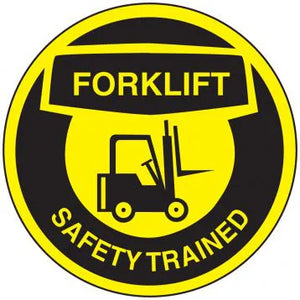 Forklift Safety Trained Hard Hat Stickers 2.5" Vinyl 10Pk | LHTL336