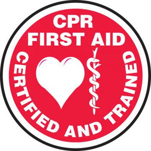 CPR First Aid Hard Hat Stickers 2.5" Vinyl 10Pk | LHTL348