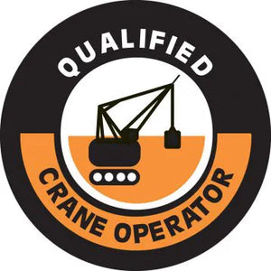 Qualified Crane Operator Hard Hat Stickers 2.5" Vinyl 10Pk | LHTL352