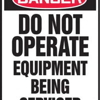 Safety Label, DANGER DO NOT OPERATE EQUIPMENT, 5" x 3.5", Magnetic Vinyl