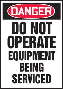 Safety Label, DANGER DO NOT OPERATE EQUIPMENT, 5" x 3.5", Magnetic Vinyl