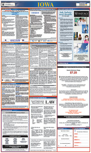 LABOR LAW POSTER, IOWA, STATE AND FEDERAL, 40X24