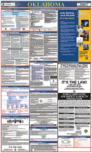 LABOR LAW POSTER, OKLAHOMA,STATE AND FEDERAL, 40X24