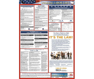 LABOR LAW POSTER, FEDERAL, 24x18