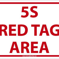 5S RED TAG AREA, 14X20, RIGID PLASTIC