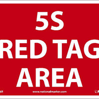 5S RED TAG AREA, 10X14, RIGID PLASTIC