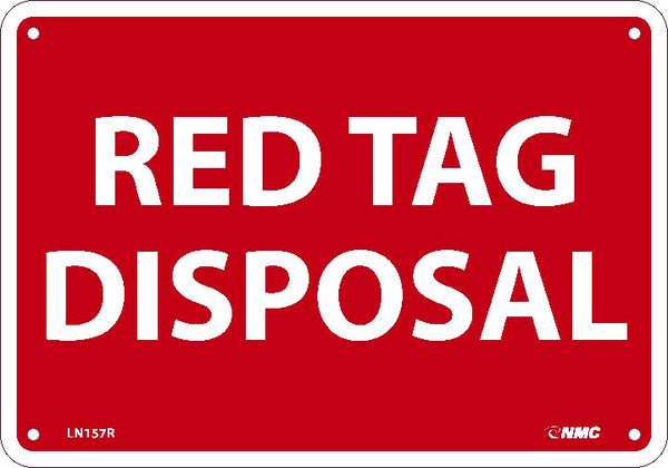 RED TAG DISPOSAL, 14X20, RIGID PLASTIC