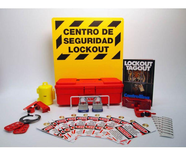 10 PADLOCK STATION BACKBOARD 15X22 10 STEEL PADLOCKS (2) PACKS OF 25 LOCKOUT TAGS  (1) 1 STEEL HASP (1) 1.5 STEEL HASP