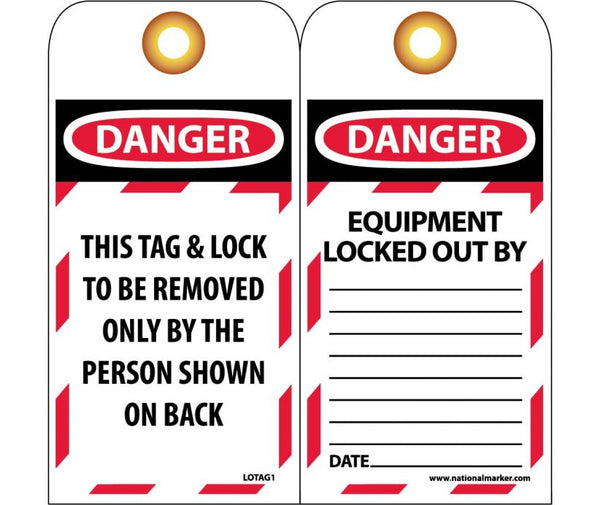 SPECIAL TAG,  LOTAG1 WITH GROMMETS PACKED IN PACKAGES OF 25,   6X3, UNRIP VINYL