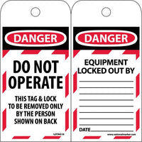 TAGS, DANGER, DO NOT OPERATE, 6X3, SYNTHETIC PAPER, 25/PK (HOLE)