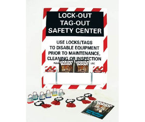 LOCKOUT STATION, EQUIPPED, 30 X 24, HIGH IMPACK POLYSTYRENE