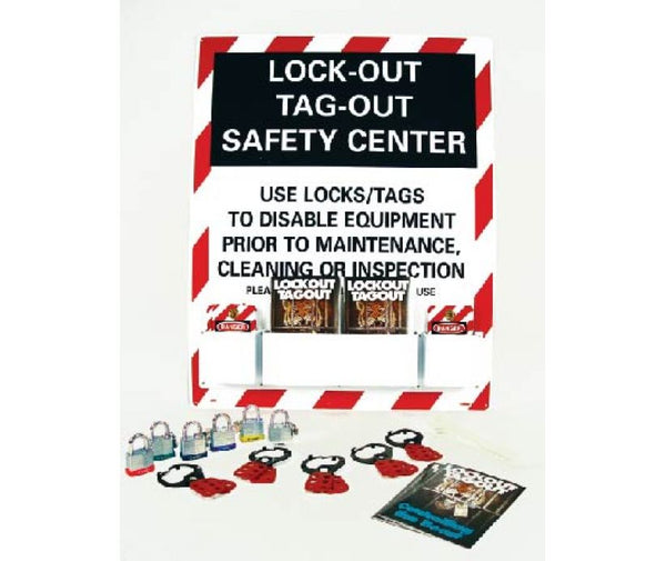 LOCKOUT STATION, EQUIPPED, 30 X 24, HIGH IMPACK POLYSTYRENE