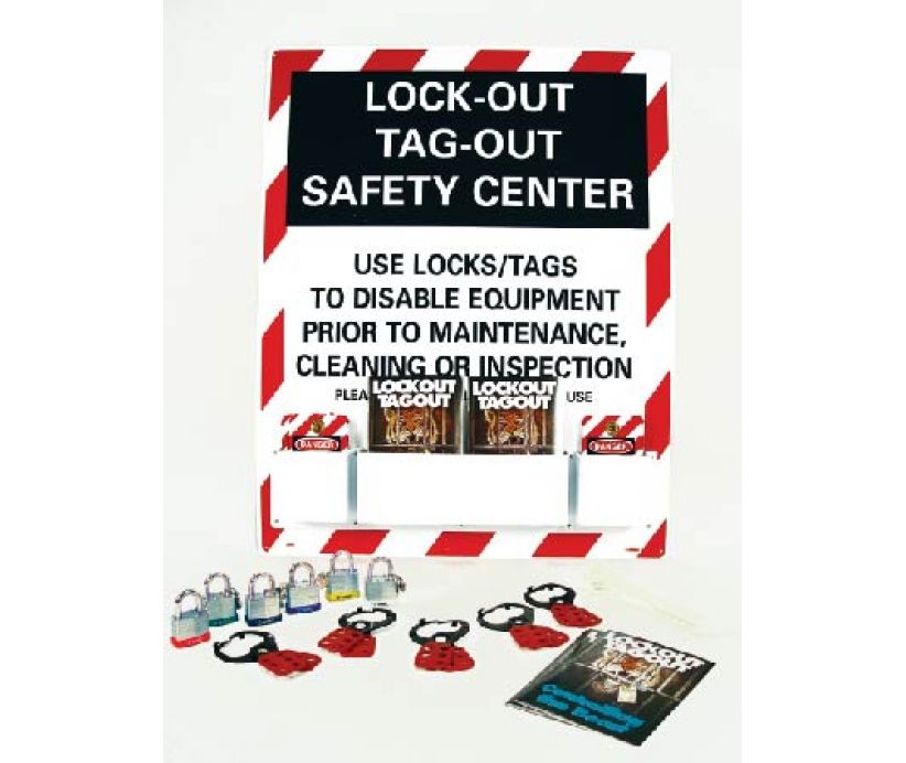 LOCKOUT STATION, EQUIPPED, 30 X 24, HIGH IMPACK POLYSTYRENE