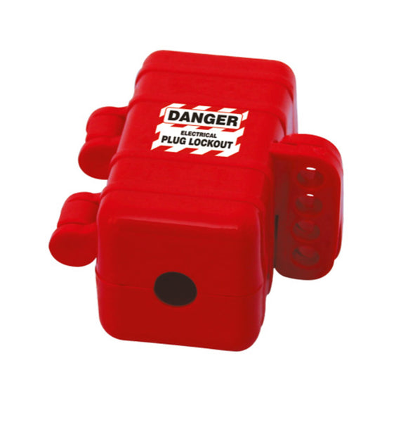 PLUG LOCKOUT, SINGLE ENTRY, RED