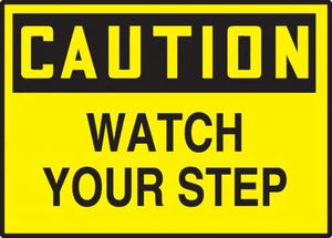 Caution Watch Your Step 3.5"x5" Vinyl 5/Pack | LSTF601VSP