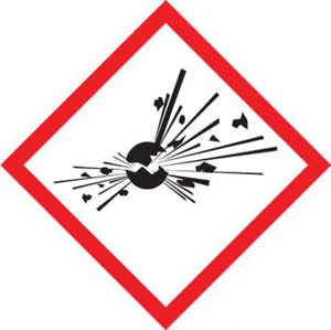 GHS Pictogram Label, (Exploding Bomb), 1"H x 1"W, Adhesive Poly, 500/RL