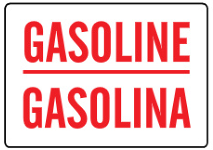 Gasoline Bilingual Signs | M-0764