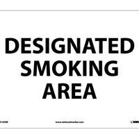 DESIGNATED SMOKING AREA, 10X14, RIGID PLASTIC