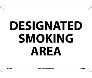 DESIGNATED SMOKING AREA, 10X14, RIGID PLASTIC