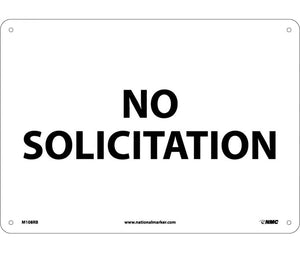 NO SOLICITATION, 10X14, RIGID PLASTIC