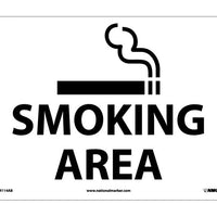 SMOKING AREA, GRAPHIC, 10X14, .040 ALUM