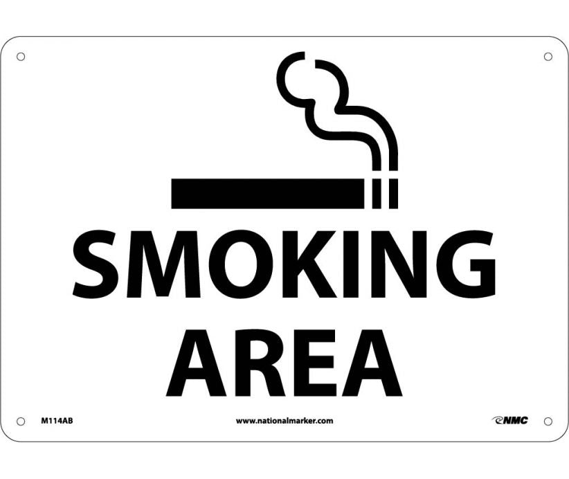 SMOKING AREA, GRAPHIC, 10X14, .040 ALUM