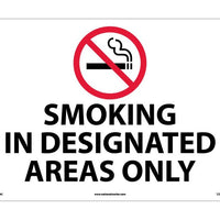 SMOKING IN DESIGNATED AREAS ONLY, GRAPHIC, 14X20, .040 ALUM