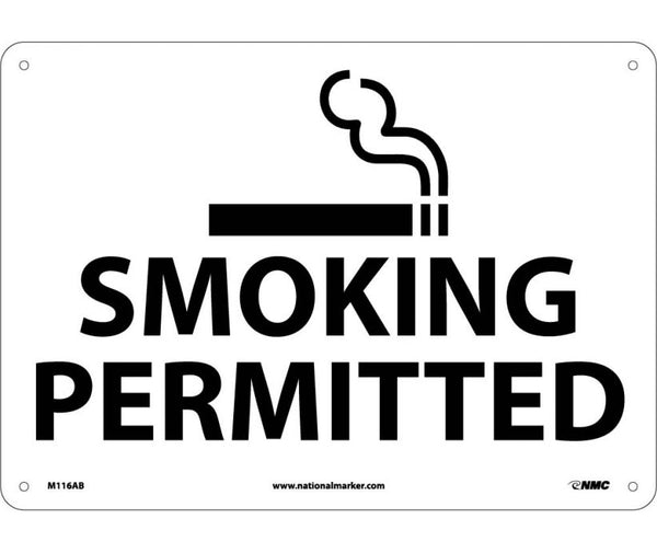 SMOKING PERMITTED, GRAPHIC, 10X14, .040 ALUM