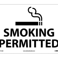 SMOKING PERMITTED, GRAPHIC, 14X20, .040 ALUM