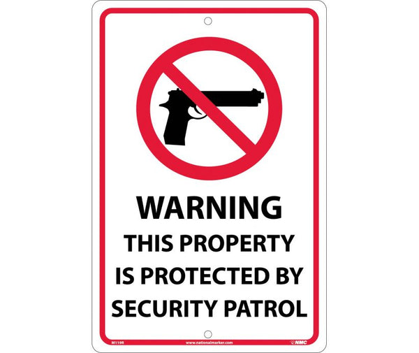 WARNING THIS PROPERTY IS PROTECTED BY SECURITY PATROL, GRAPHIC, 18X12, RIGID PLASTIC
