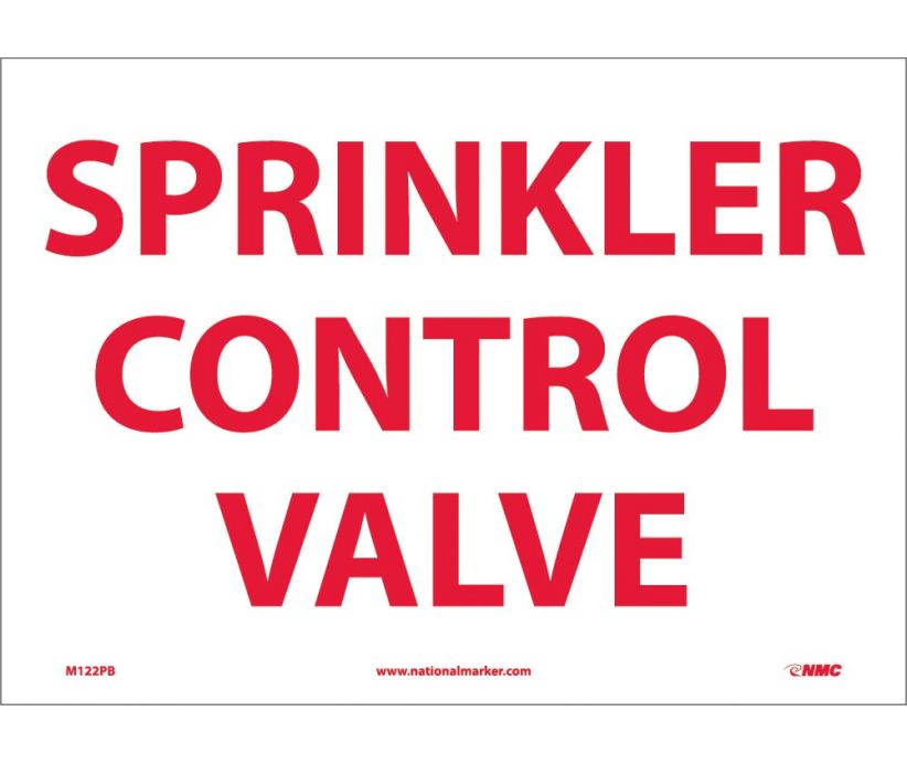 FIRE, SPRINKLER CONTROL VALUE, 10X14, PS VINYL