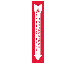 FIRE EXTINGUISHER BILINGUAL, 18X4, PS VINYL
