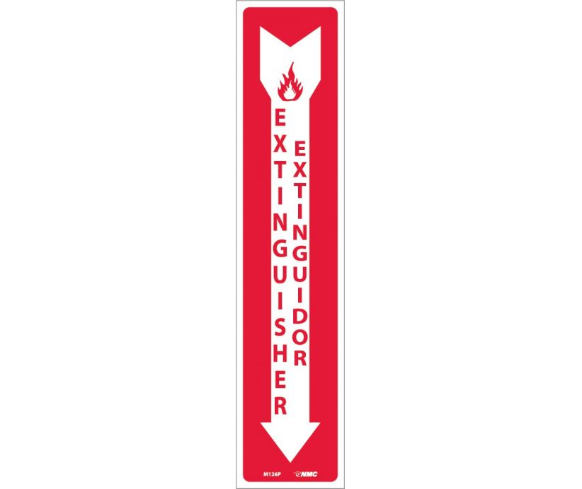 FIRE EXTINGUISHER BILINGUAL, 18X4, PS VINYL